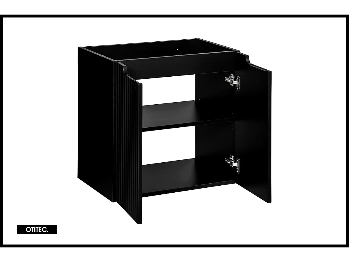 Meuble sous vasque de 60 cm - Noir - 2 portes - VOLTA