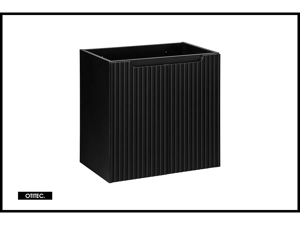 Meuble sous vasque de 60 cm - Noir - 2 portes - VOLTA