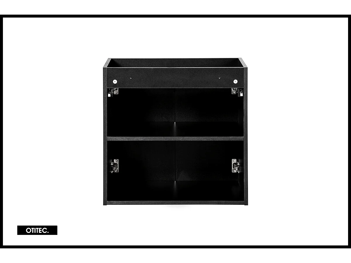 Meuble sous vasque de 60 cm - Noir - 2 portes - VOLTA