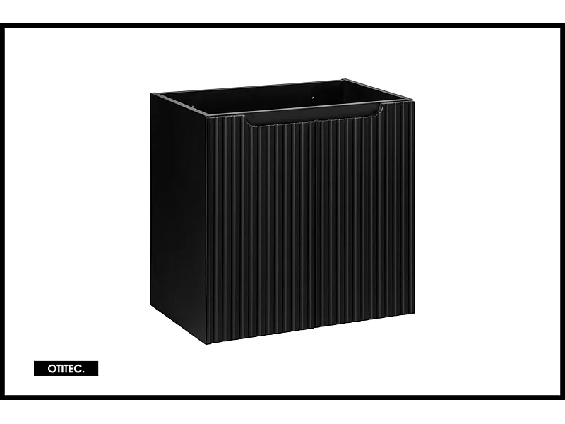 Meuble sous vasque de 60 cm - Noir - 2 portes - VOLTA