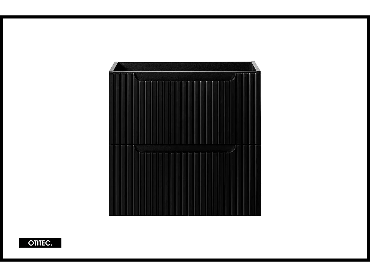 Meuble sous vasque de 60 cm - Noir - 2 tiroirs - VOLTA