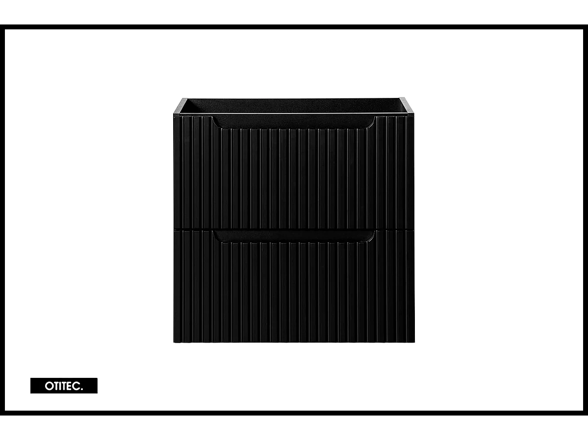 Meuble sous vasque de 60 cm - Noir - 2 tiroirs - VOLTA