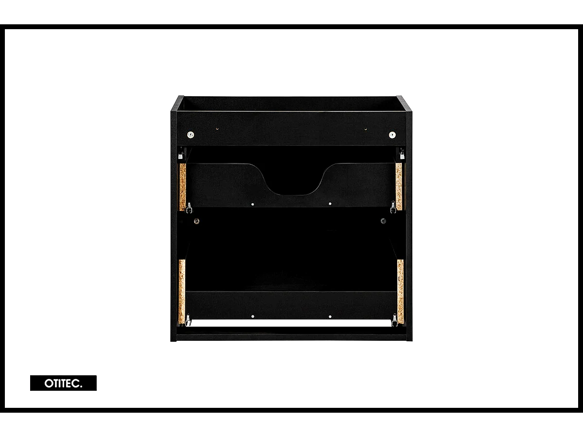 Meuble sous vasque de 60 cm - Noir - 2 tiroirs - VOLTA