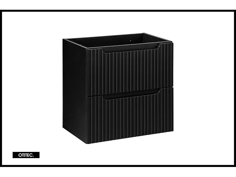 Meuble sous vasque de 60 cm - Noir - 2 tiroirs - VOLTA