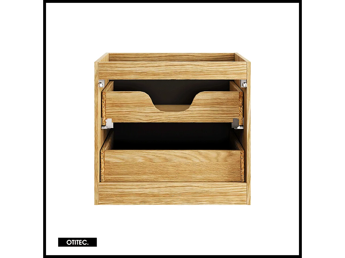 Meuble sous vasque de 60 cm - Noir - 2 tiroirs - SEA