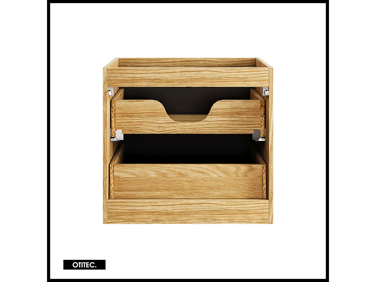 Meuble sous vasque de 60 cm - Noir - 2 tiroirs - SEA