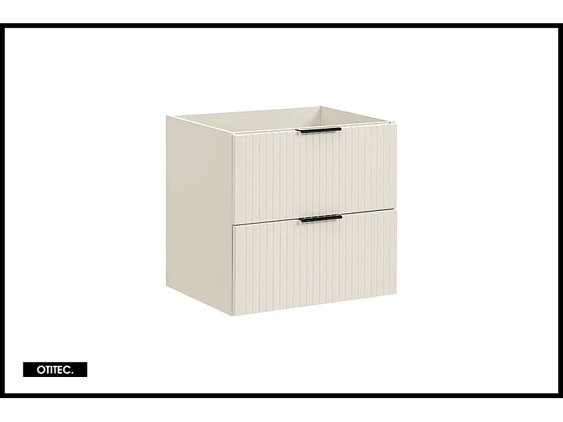 Meuble sous vasque de 60 cm - Cachemire Mat - 2 tiroirs - LIVA