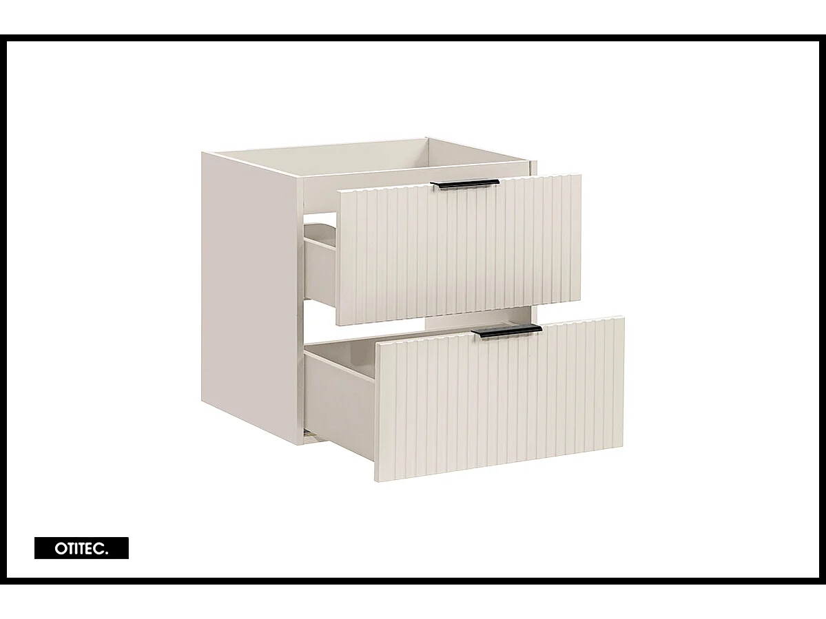 Meuble sous vasque de 60 cm - Cachemire Mat - 2 tiroirs - LIVA