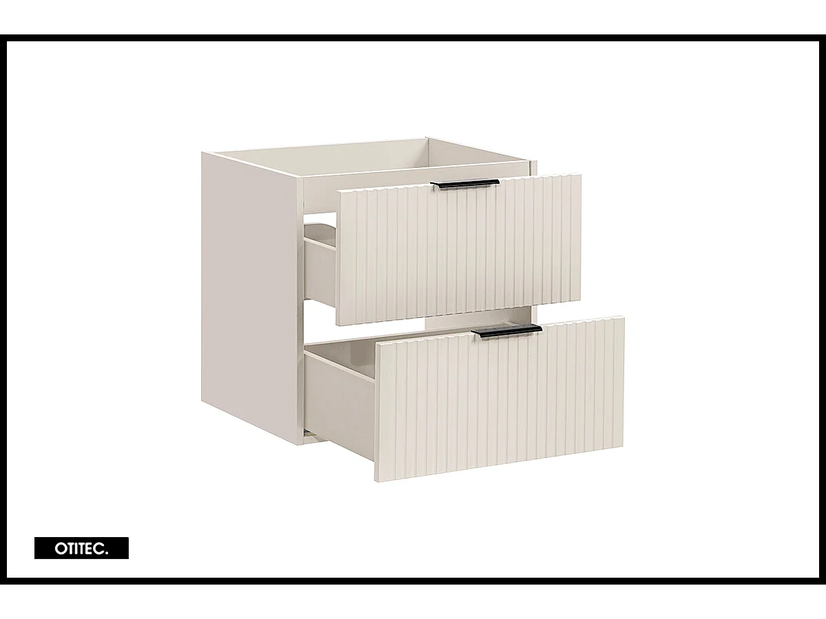 Meuble sous vasque de 60 cm - Cachemire Mat - 2 tiroirs - LIVA