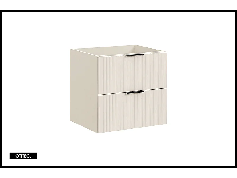 Meuble sous vasque de 60 cm - Cachemire Mat - 2 tiroirs - LIVA