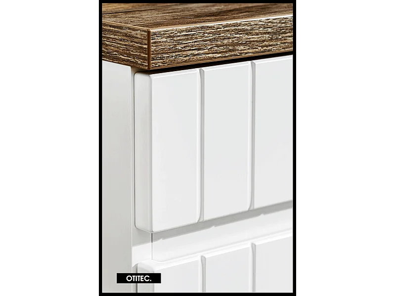 Meuble sous vasque de 80 cm - Blanc - 1 tiroir - MINO