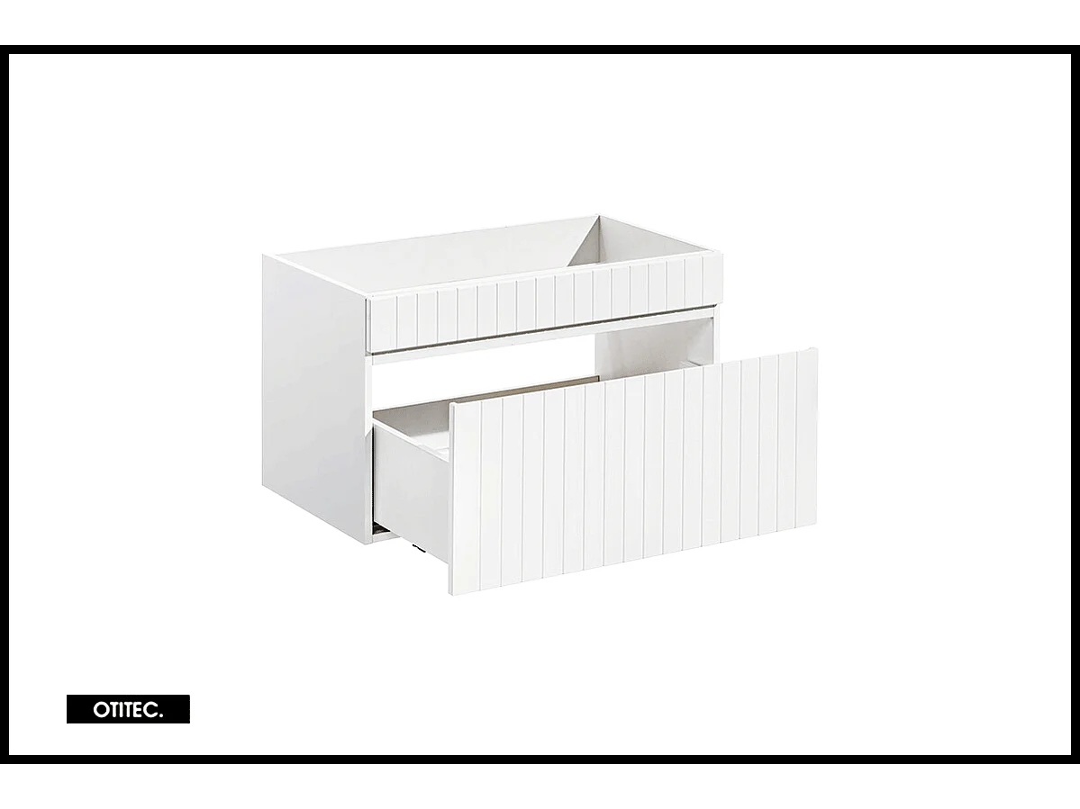 Meuble sous vasque de 80 cm - Blanc - 1 tiroir - MINO