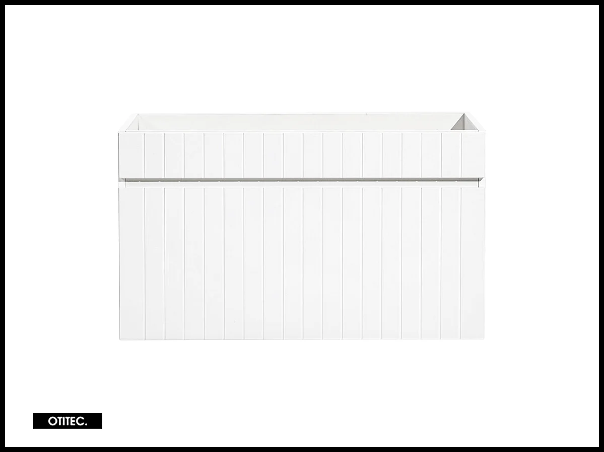 Meuble sous vasque de 80 cm - Blanc - 1 tiroir - MINO