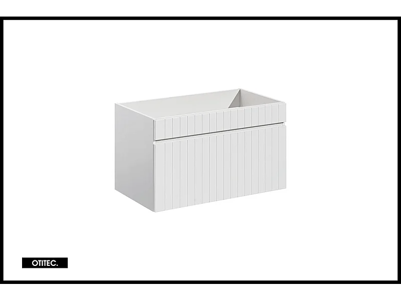 Meuble sous vasque de 80 cm - Blanc - 1 tiroir - MINO