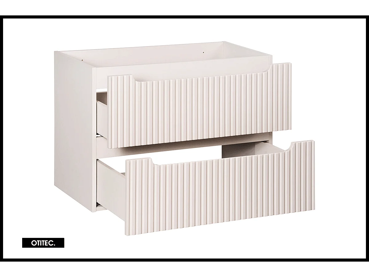 Meuble sous vasque de 80 cm - Cachemire Mat - 2 tiroirs - VOLTA