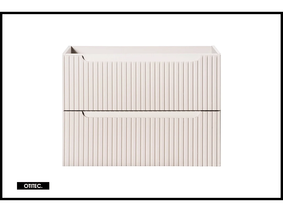 Meuble sous vasque de 80 cm - Cachemire Mat - 2 tiroirs - VOLTA