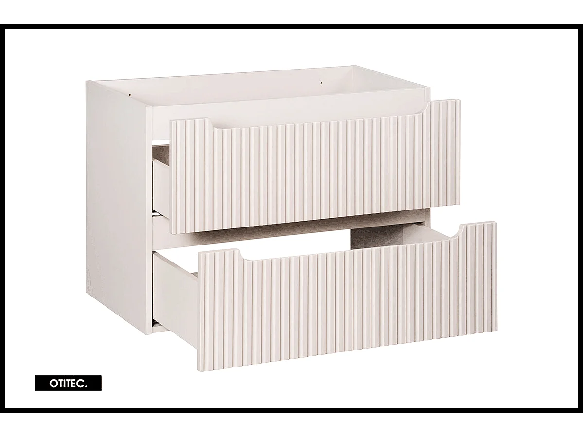 Meuble sous vasque de 80 cm - Cachemire Mat - 2 tiroirs - VOLTA