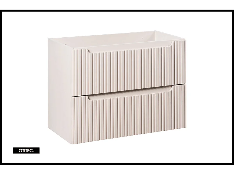 Meuble sous vasque de 80 cm - Cachemire Mat - 2 tiroirs - VOLTA