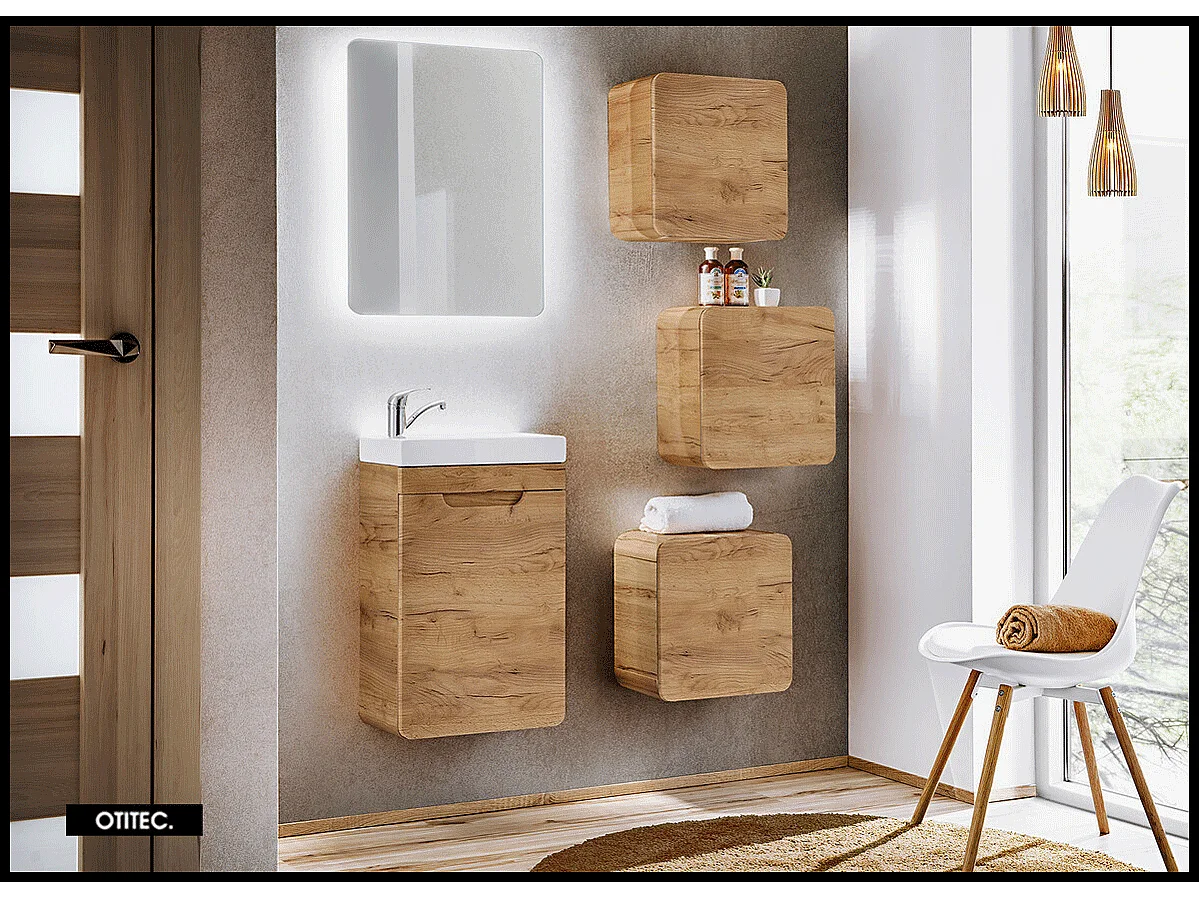 Meuble sous vasque de 40 cm - Oak - 1 porte - PASTI