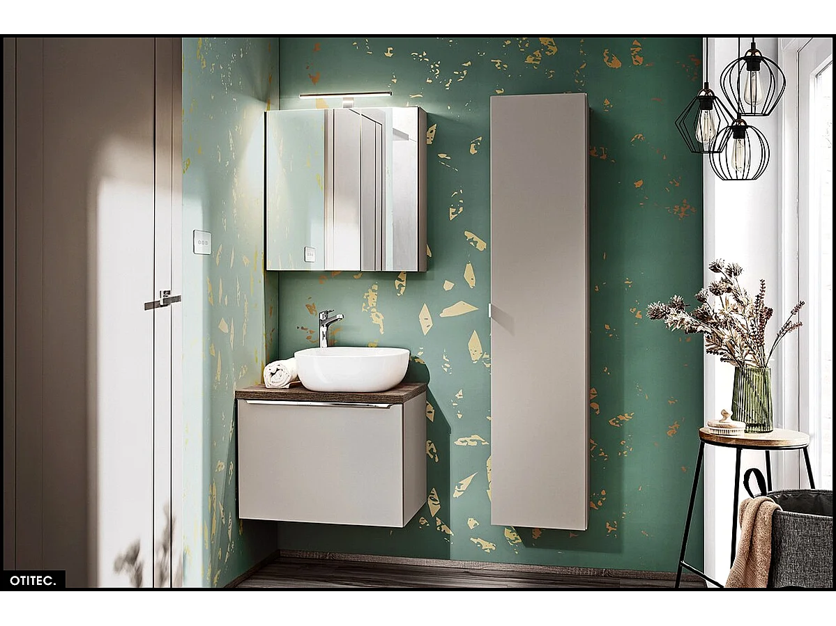 Meuble sous vasque - 60 cm - 2 tiroirs - BOLD TAUPE