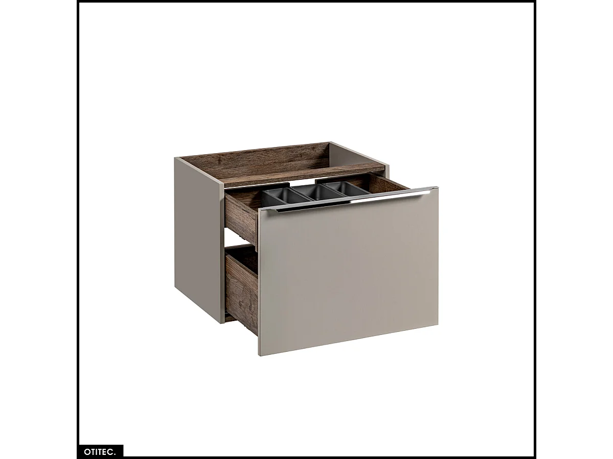 Meuble sous vasque - 60 cm - 2 tiroirs - BOLD TAUPE