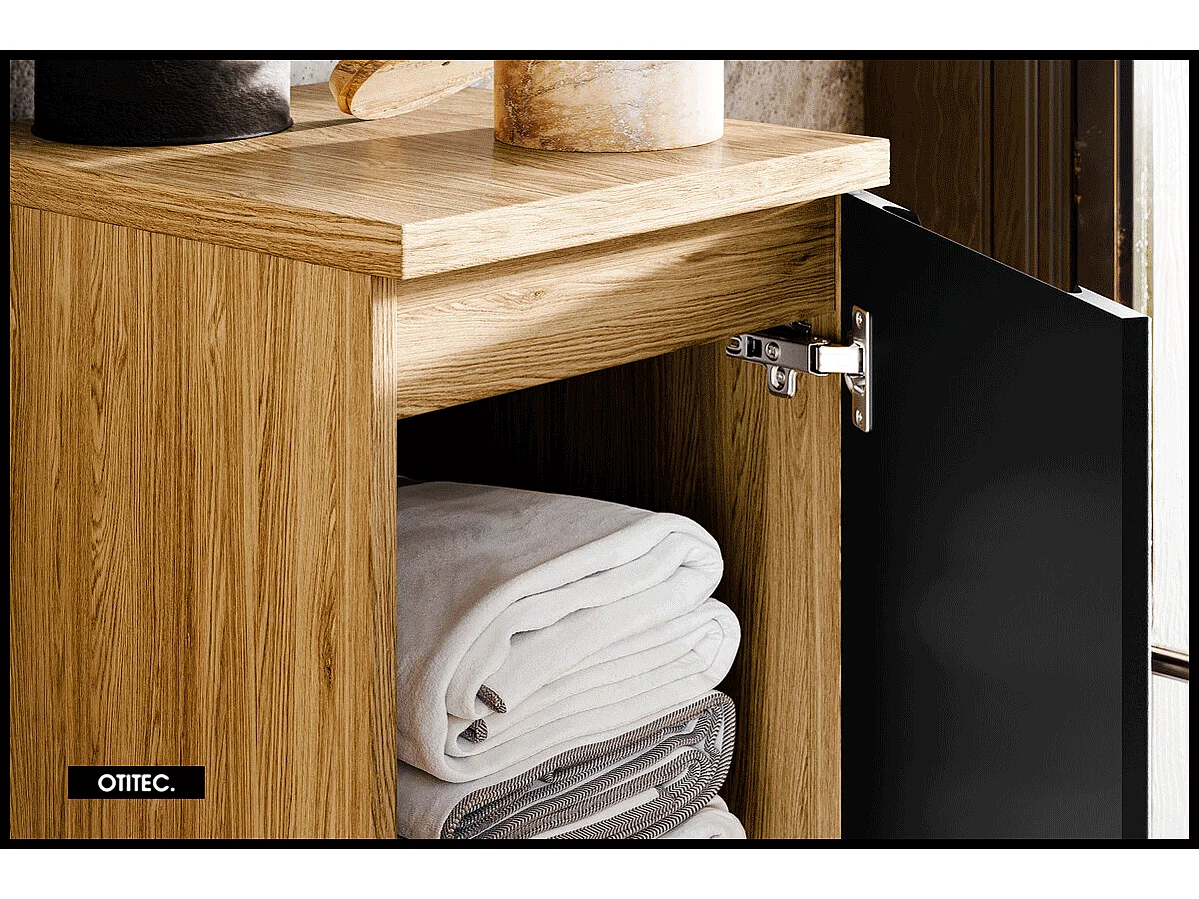 Meuble sous vasque de 40 cm - Noir - 1 porte - SETTA