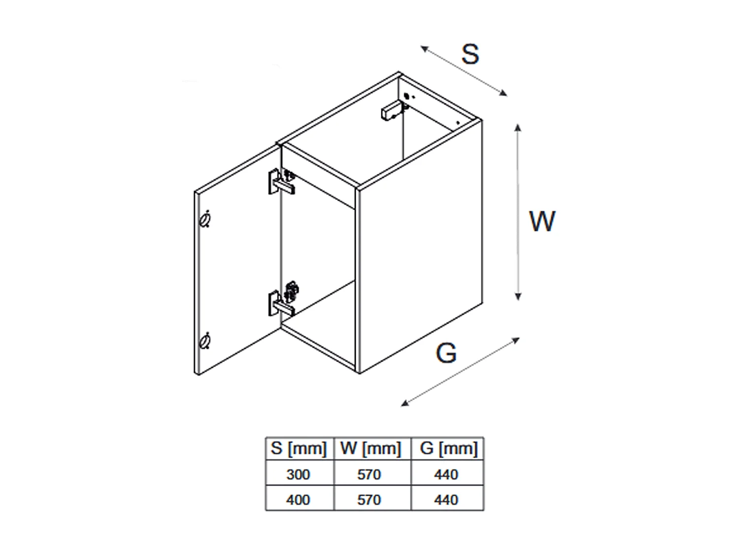 Meuble sous vasque de 30 cm - Noir - 1 porte - SETTA