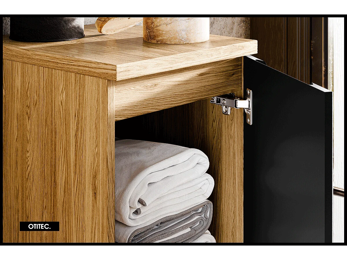 Meuble sous vasque de 30 cm - Noir - 1 porte - SETTA