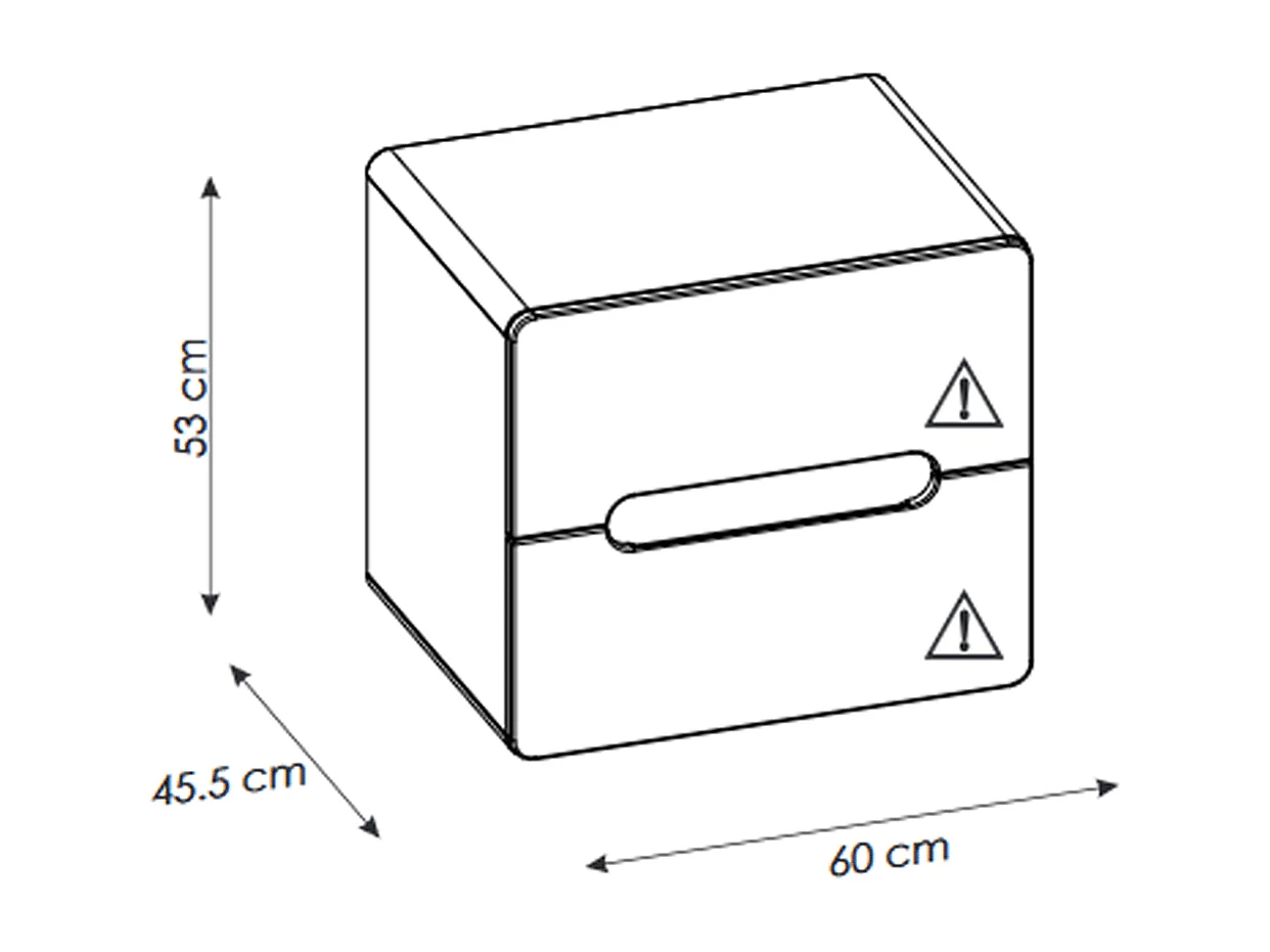 Meuble sous vasque de 60 cm - Oak - 2 tiroirs - PASTI