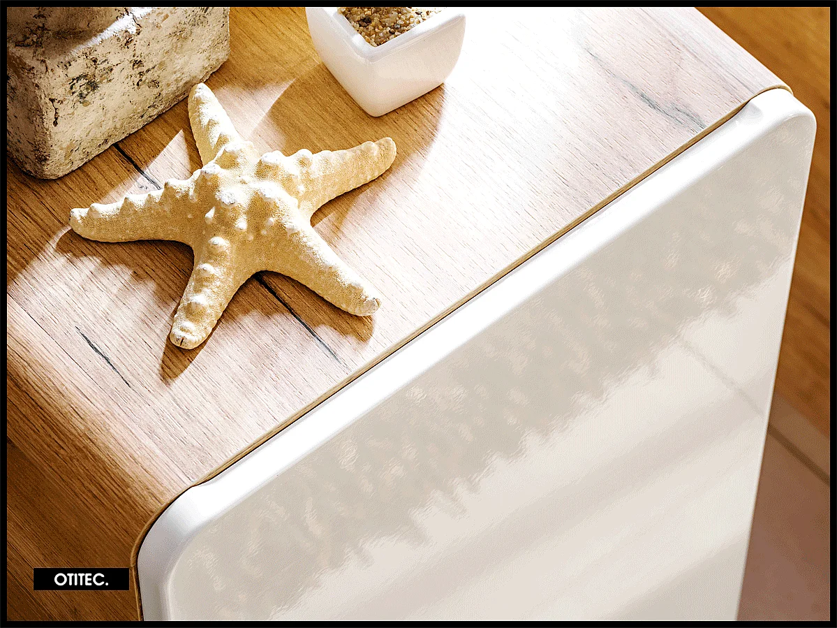 Meuble sous vasque de 60 cm - Blanc - 2 tiroirs - PASTI