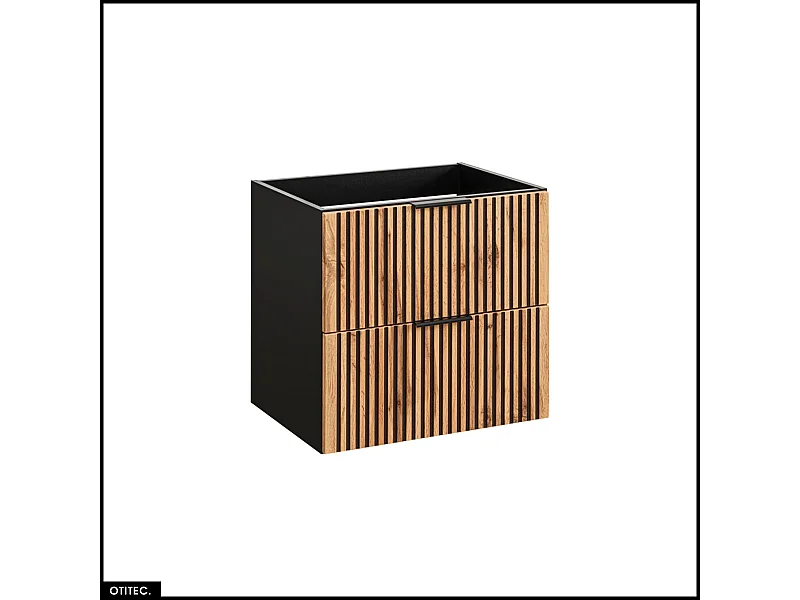 Meuble sous vasque - 60 cm - 2 tiroirs - Chêne - WOTANIA