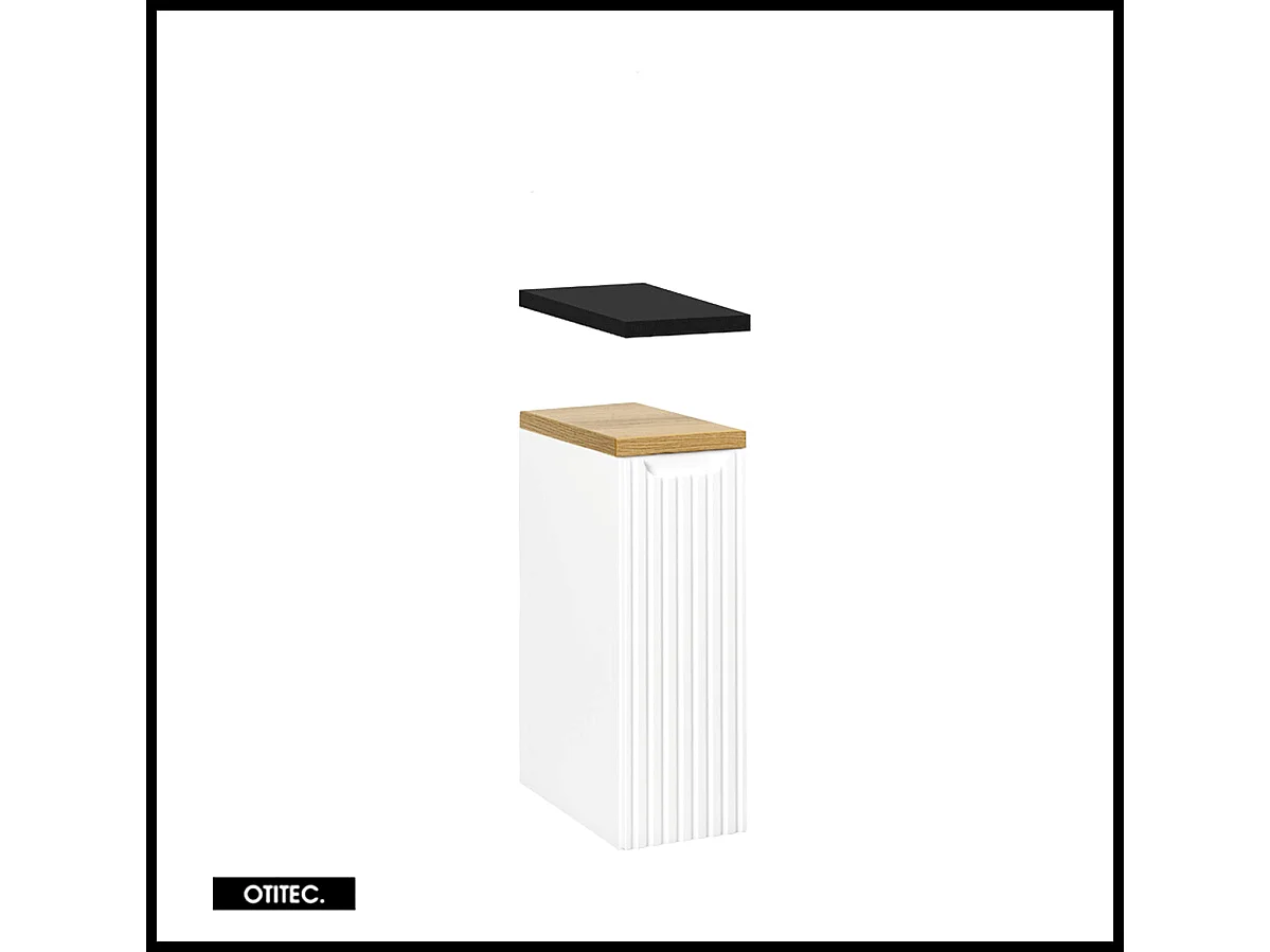 Meuble sous vasque de 20 cm - Blanc - 1 porte - VOLTA