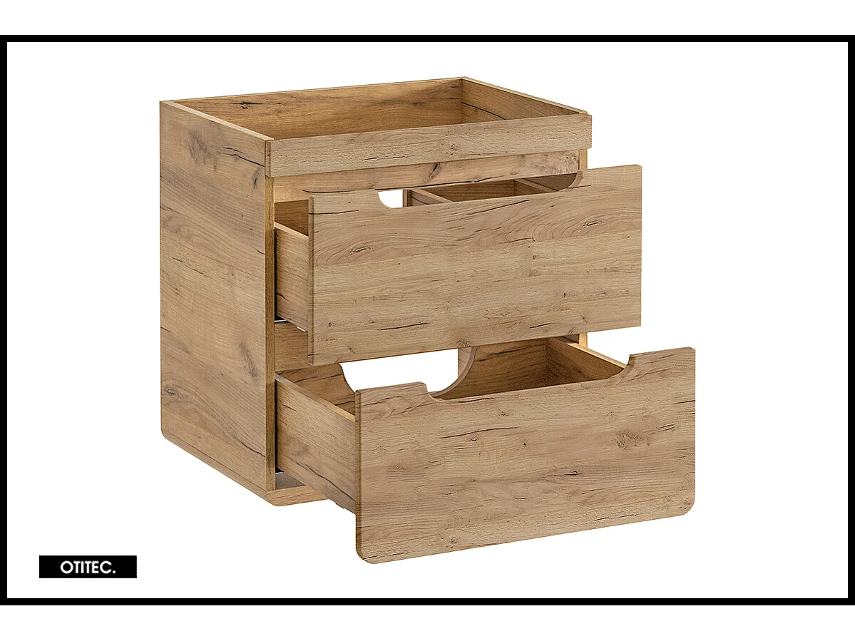 Meuble sous vasque de 60 cm - Oak - 2 tiroirs - PASTI