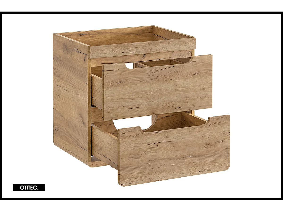 Meuble sous vasque de 60 cm - Oak - 2 tiroirs - PASTI