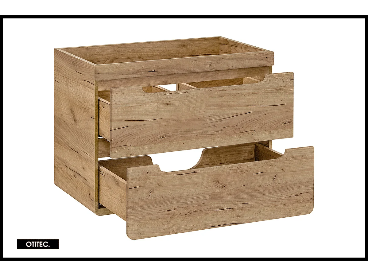 Meuble sous vasque de 80 cm - Oak - 2 tiroirs - PASTI