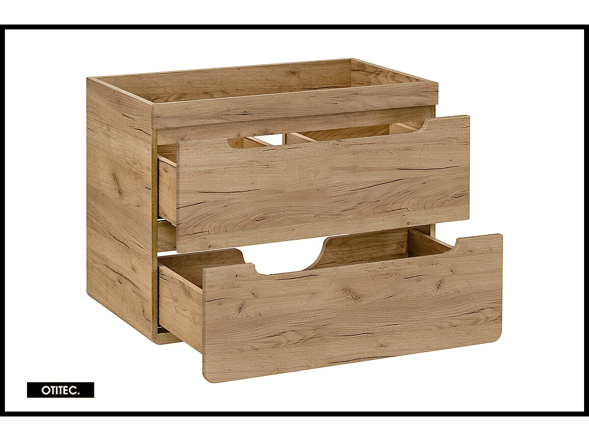 Meuble sous vasque de 80 cm - Oak - 2 tiroirs - PASTI