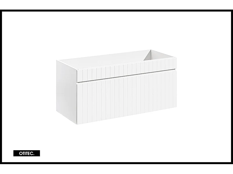 Meuble sous vasque de 100 cm - Blanc - 1 tiroir - MINO