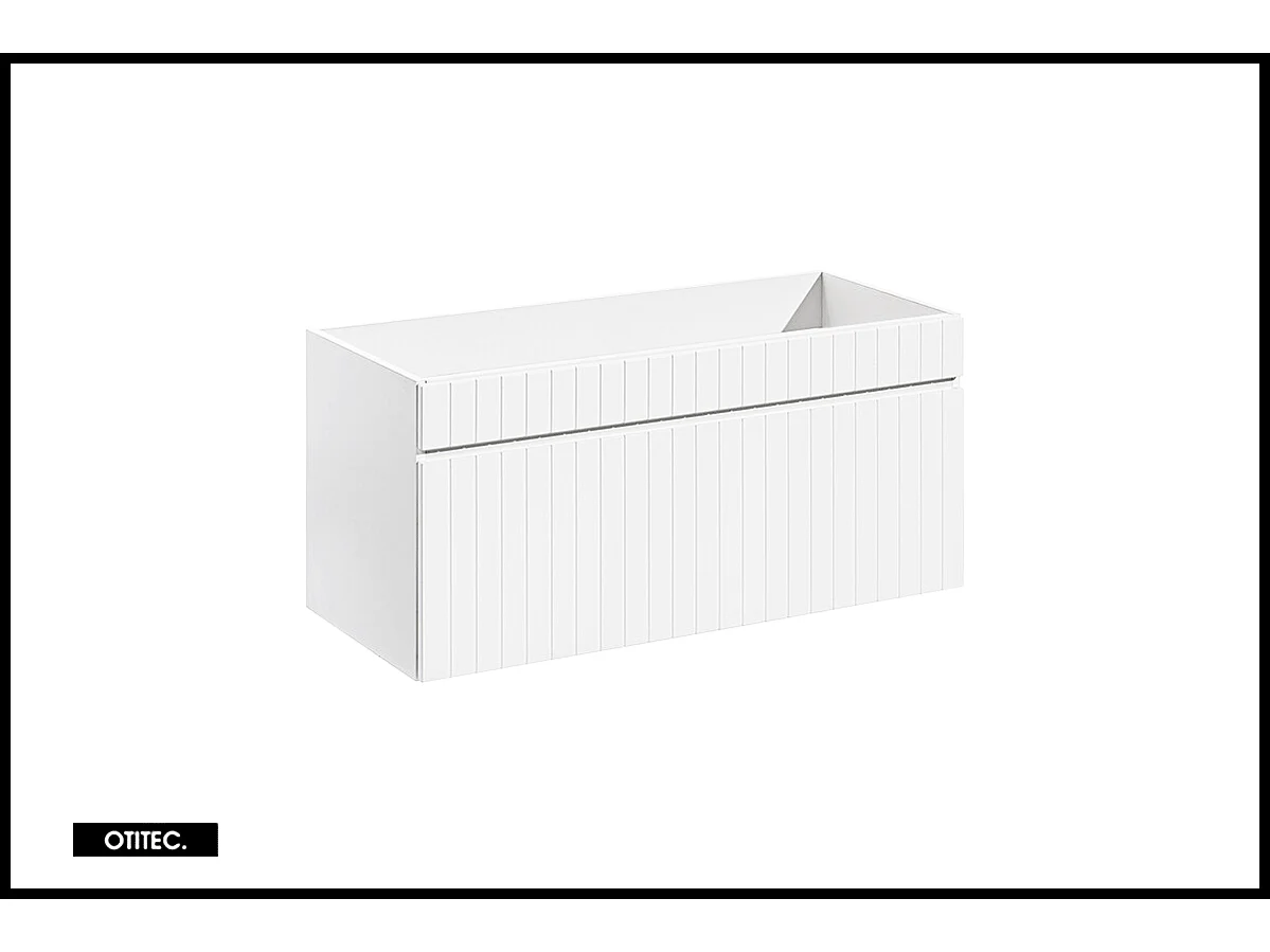 Meuble sous vasque de 100 cm - Blanc - 1 tiroir - MINO