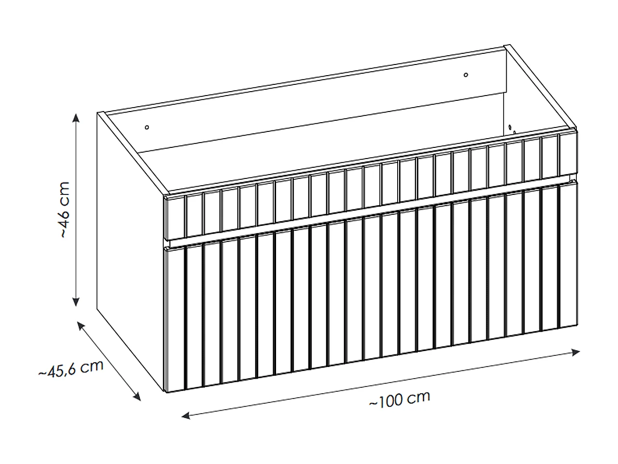 Meuble sous vasque de 100 cm - Blanc - 1 tiroir - MINO