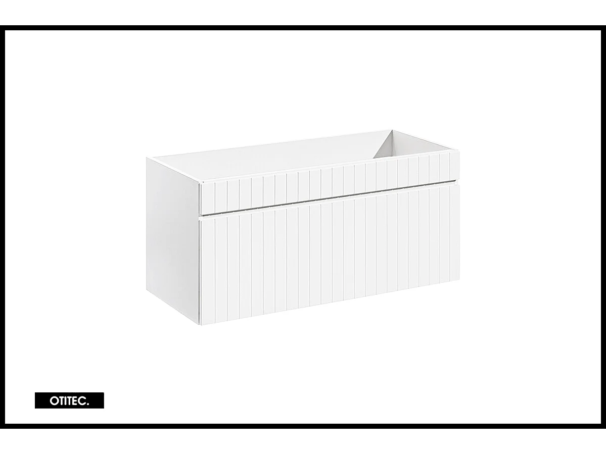 Meuble sous vasque de 100 cm - Blanc - 1 tiroir - MINO