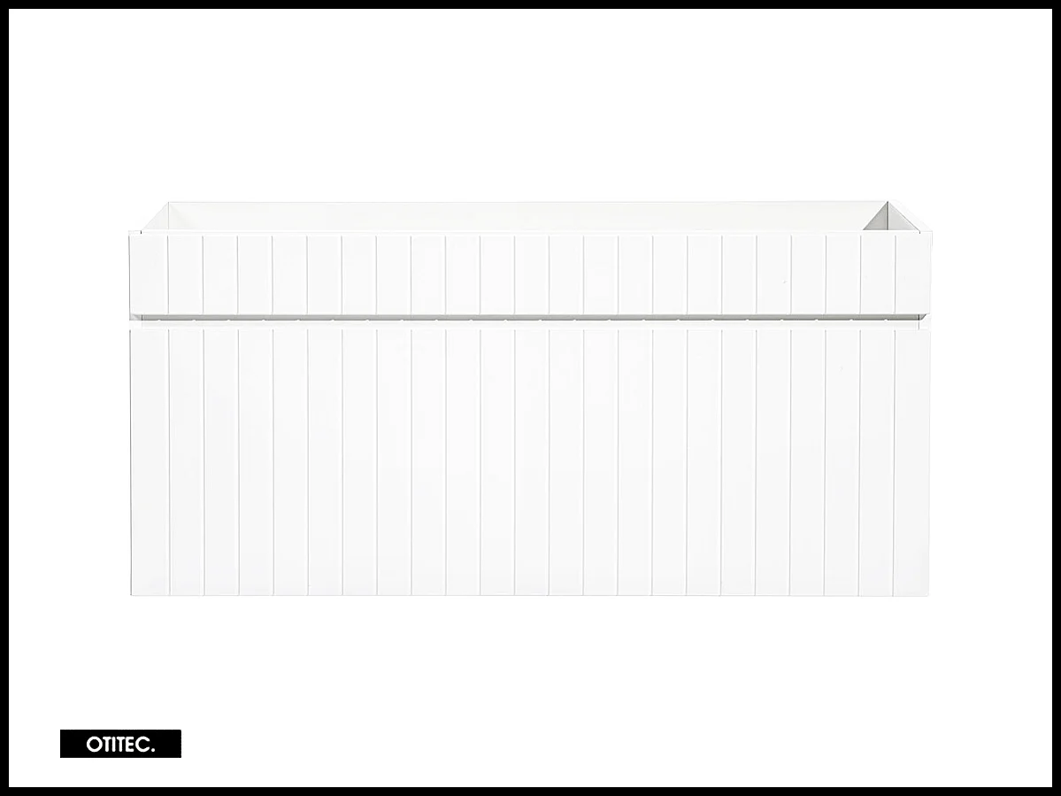 Meuble sous vasque de 100 cm - Blanc - 1 tiroir - MINO
