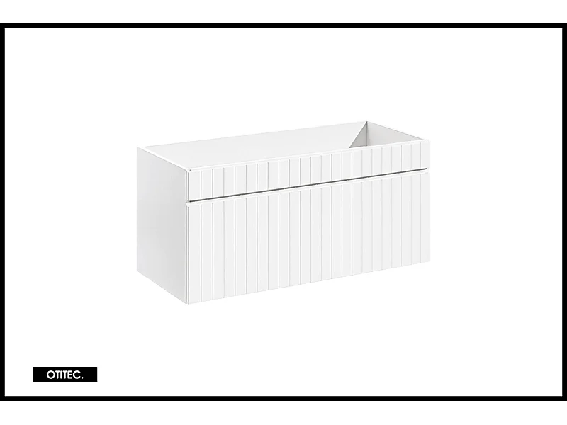 Meuble sous vasque de 100 cm - Blanc - 1 tiroir - MINO