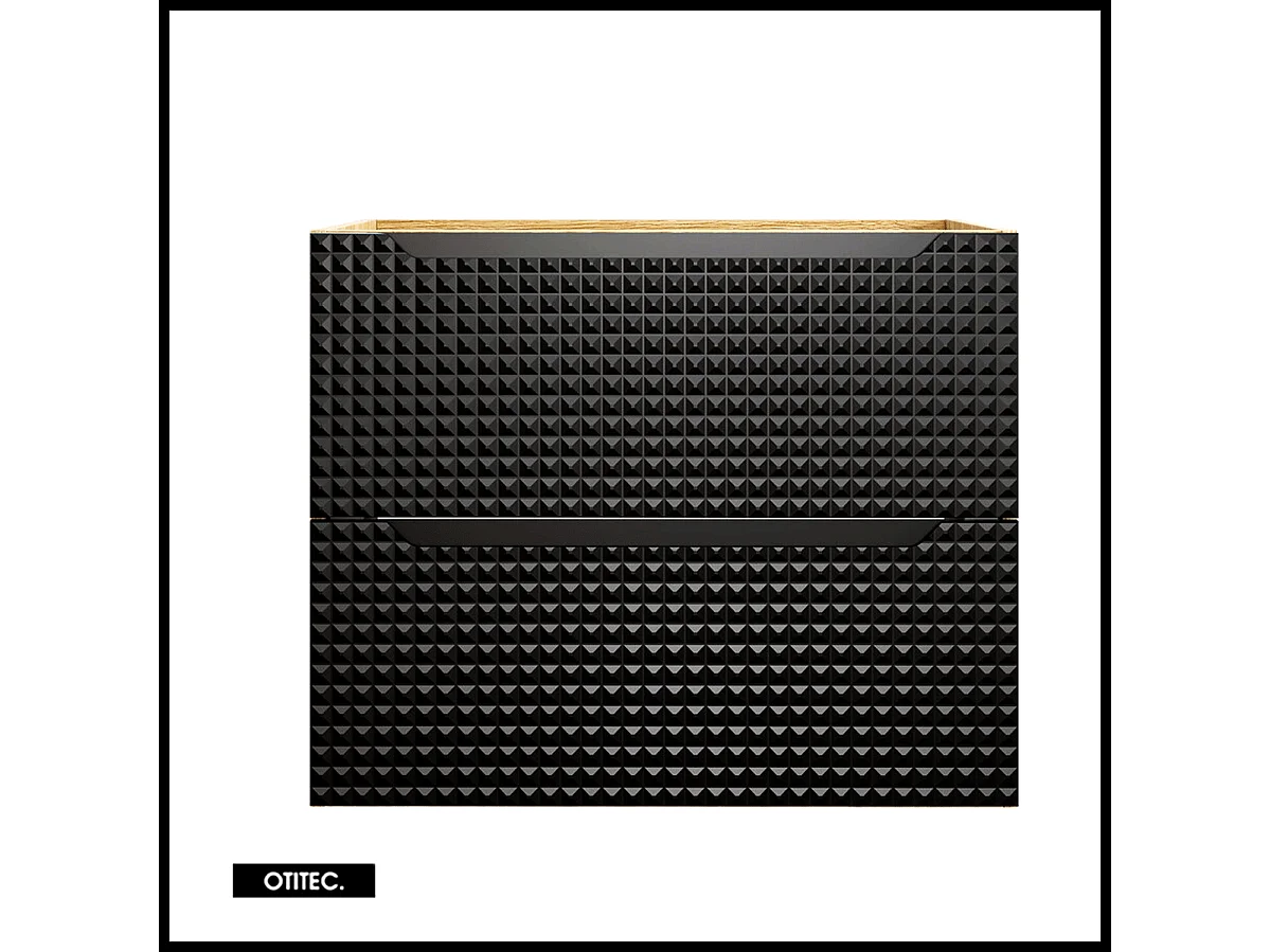 Meuble sous vasque de 70 cm - Noir - 2 tiroirs - SETTA