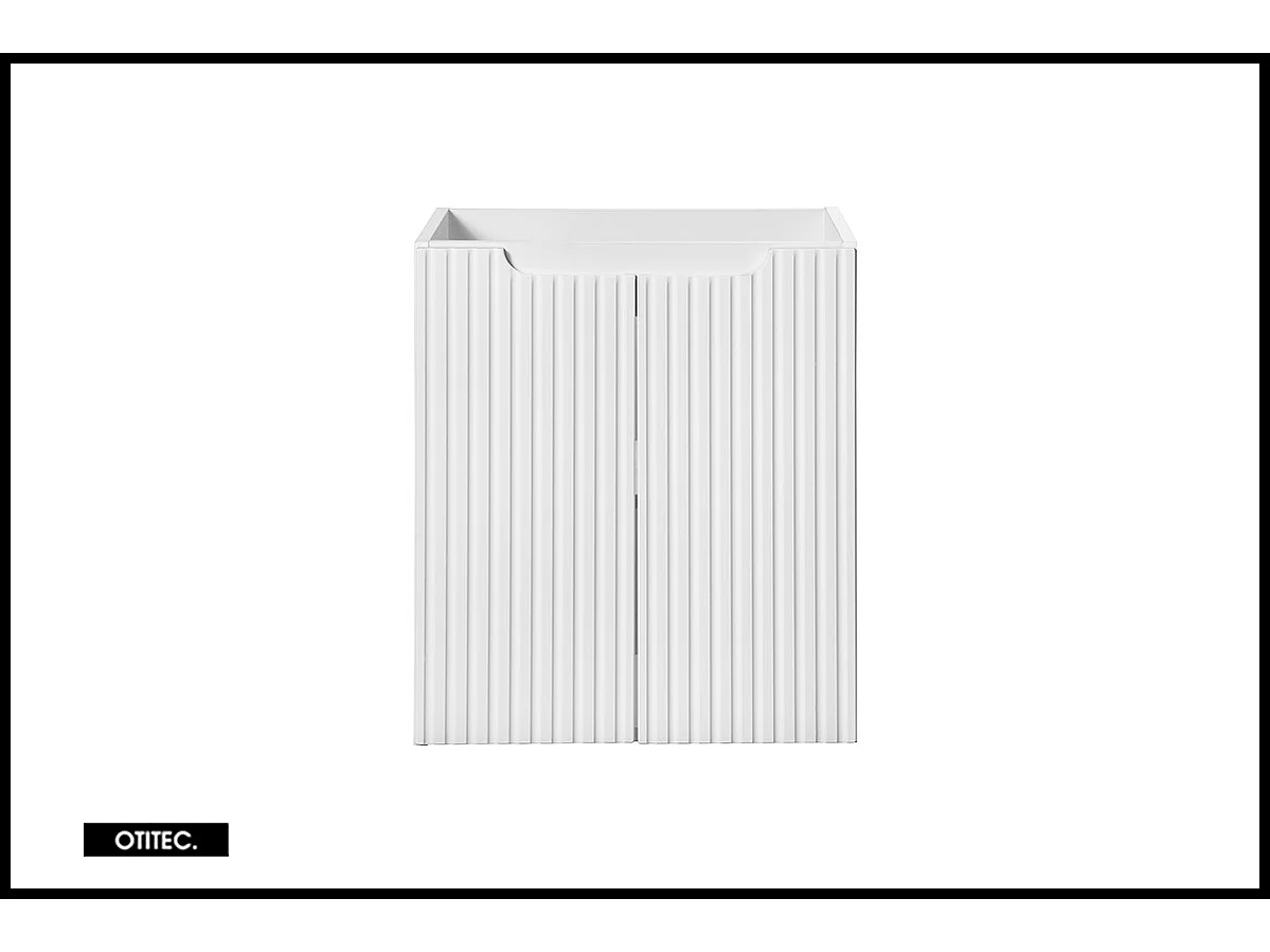 Meuble sous vasque de 50 cm - Blanc - 2 portes - VOLTA