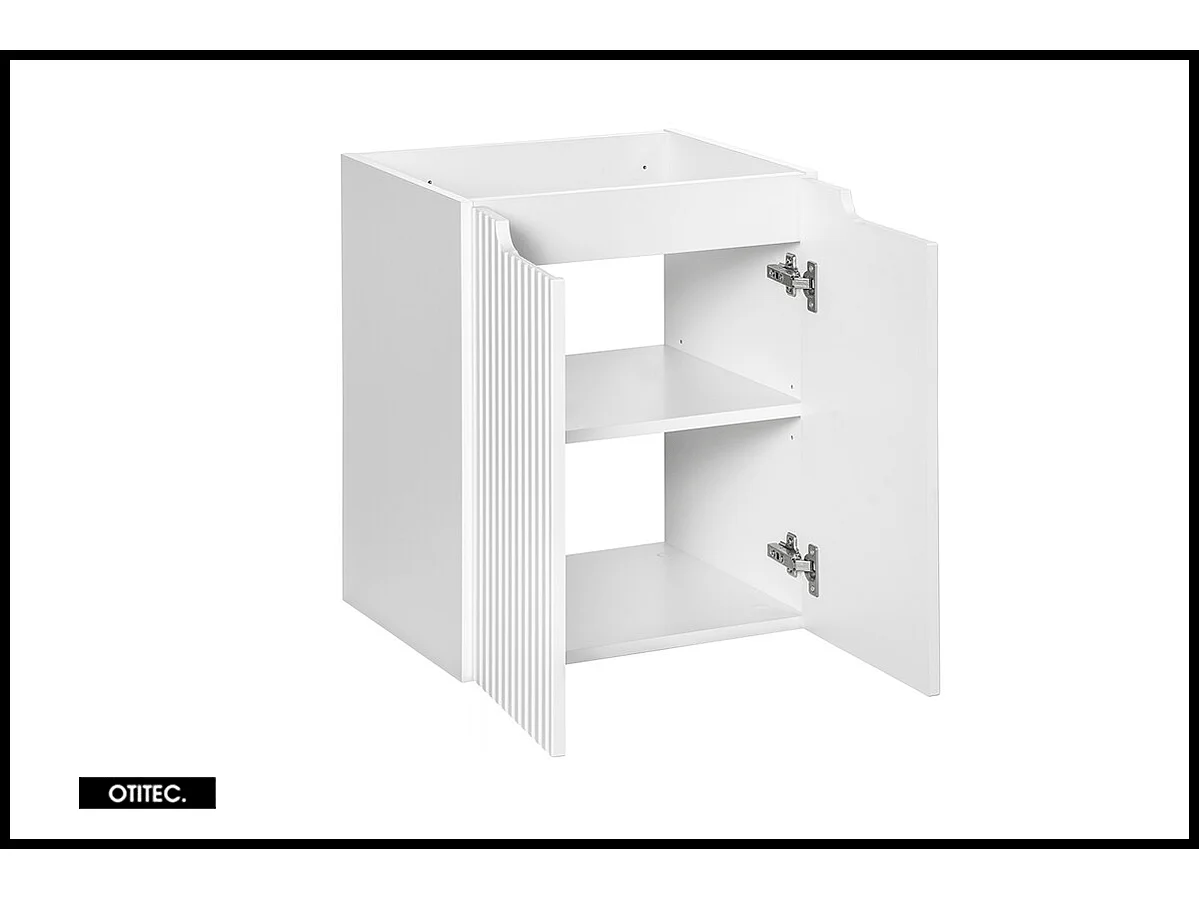 Meuble sous vasque de 50 cm - Blanc - 2 portes - VOLTA