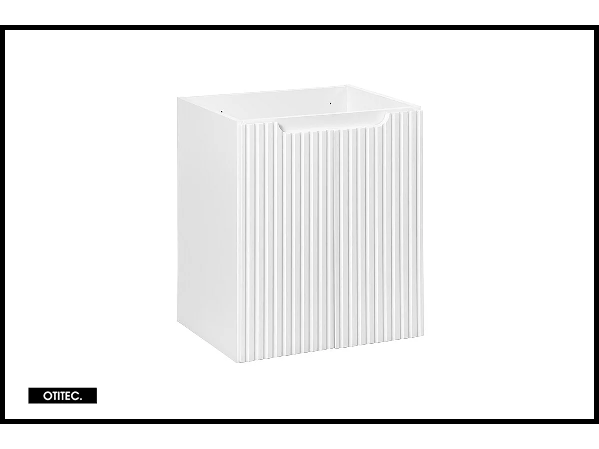 Meuble sous vasque de 50 cm - Blanc - 2 portes - VOLTA