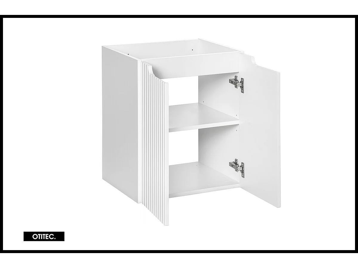 Meuble sous vasque de 50 cm - Blanc - 2 portes - VOLTA
