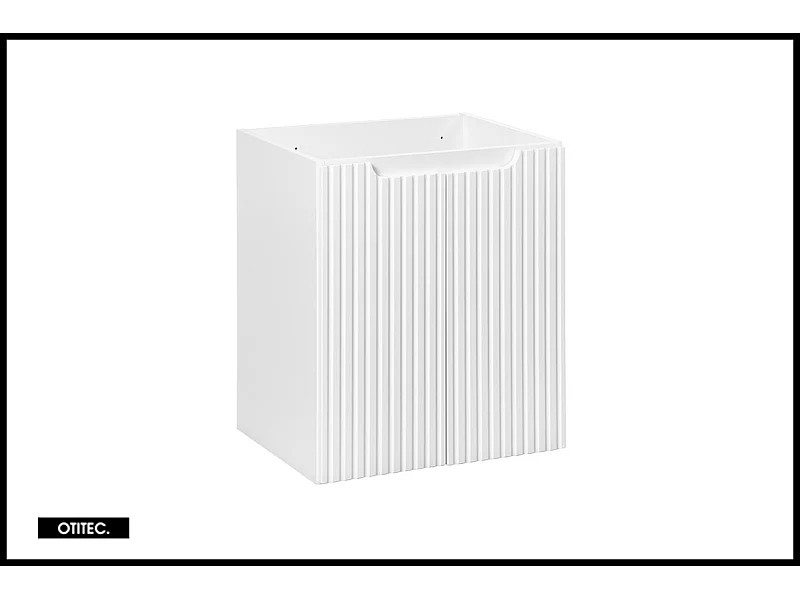 Meuble sous vasque de 50 cm - Blanc - 2 portes - VOLTA