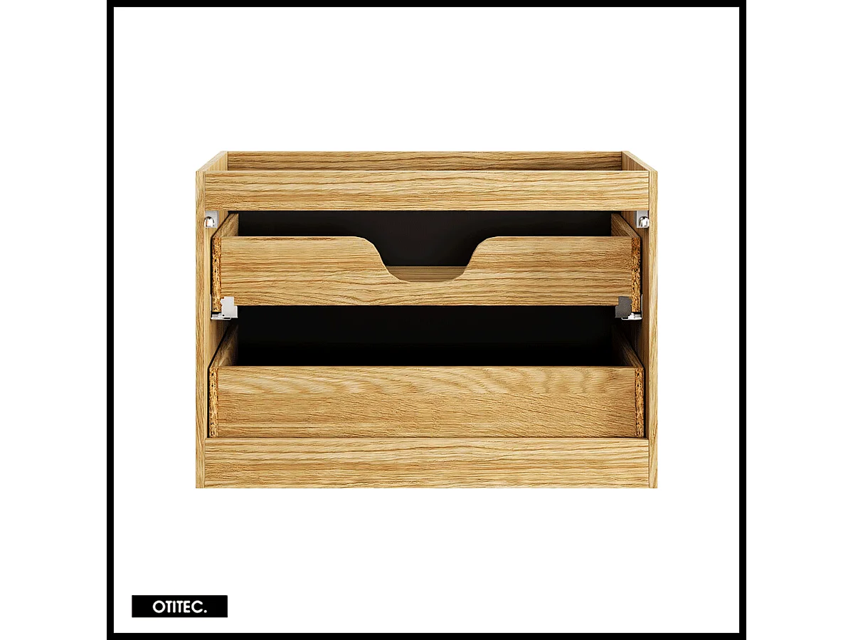 Meuble sous vasque de 80 cm - Noir - 2 tiroirs - SEA