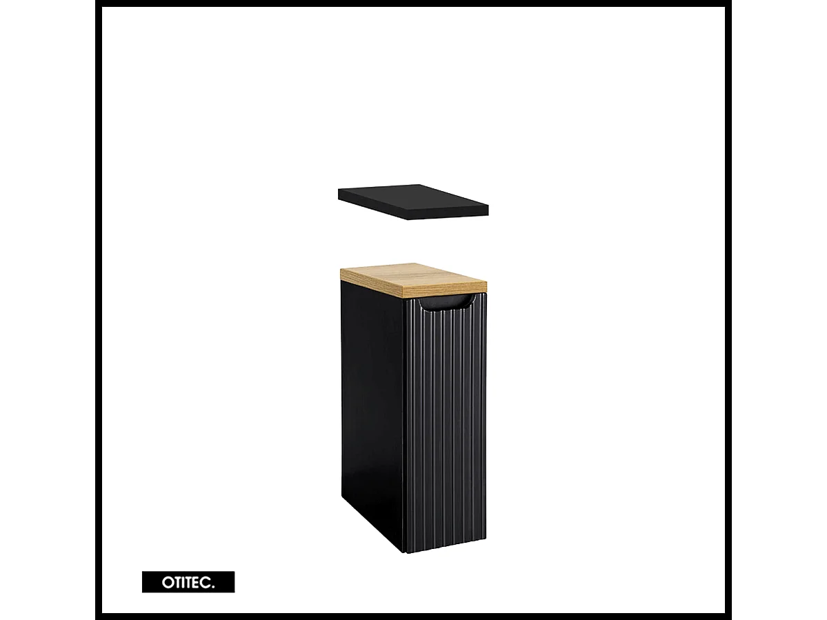 Meuble sous vasque de 20 cm - Noir - 1 porte - VOLTA